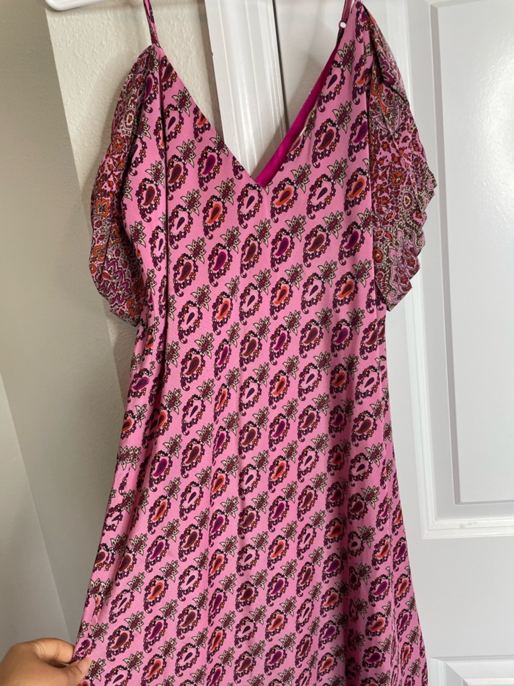 Gold Hawk Provence Noa Mid Length Slip Dress Pink 100% Silk Small - Picture 5 of 9
